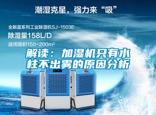 解讀:加濕機只有水柱不出霧的原因分析