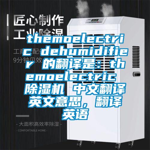 themoelectric dehumidifier 的翻譯是：themoelectric 除濕機 中文翻譯英文意思，翻譯英語